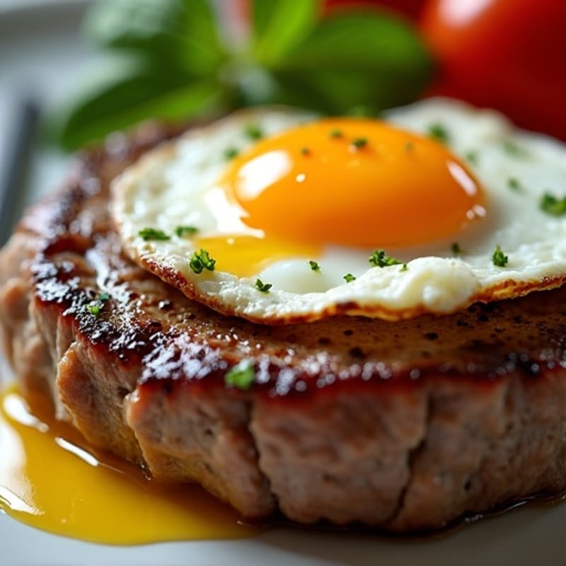 Pan-Seared Garlic Butter Steak with Sunny Eggs
