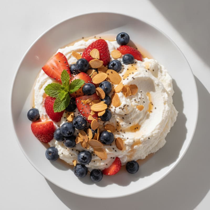 Silky Greek Yogurt Protein Mousse with Fresh Berries