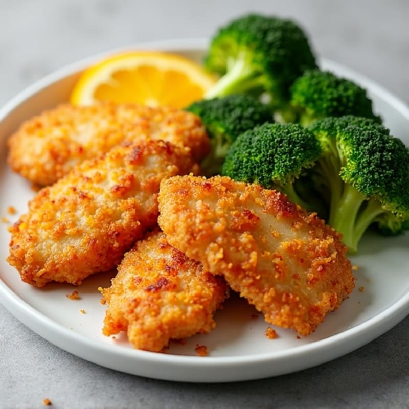 Crispy Orange Chicken with Roasted Broccoli