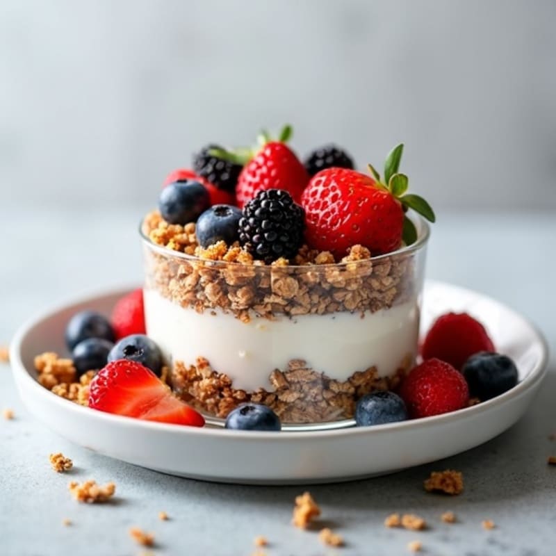 Cottage Cheese and Berry Protein Parfait with Chia Seeds