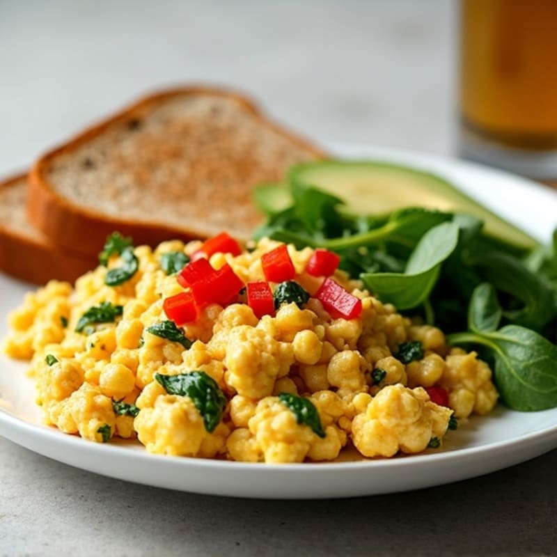 Egg White Scramble with Ground Turkey and Spinach