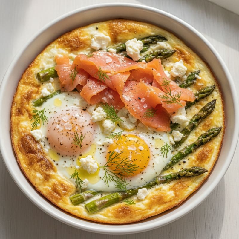 Baked Eggs with Roasted Asparagus