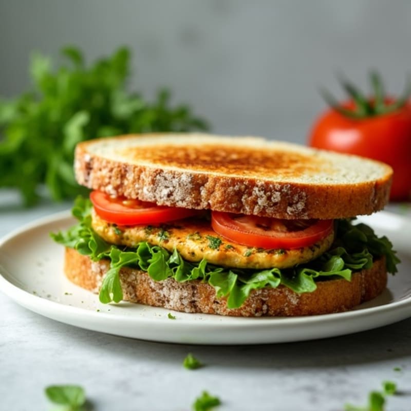Herb-Pesto Grilled Chicken Sandwich with Fresh Greens