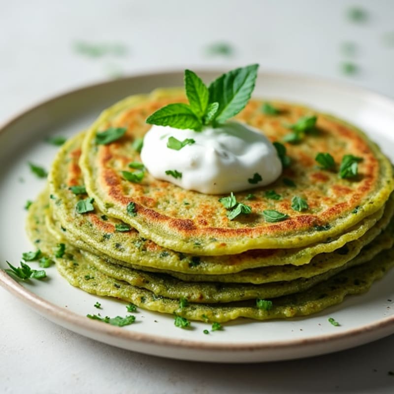 Crispy Green Lentil Dosa with Fresh Herbs