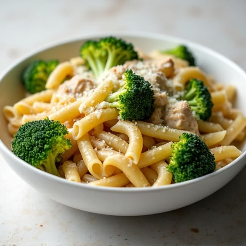 Creamy Garlic Parmesan Chicken and Broccoli Pasta
