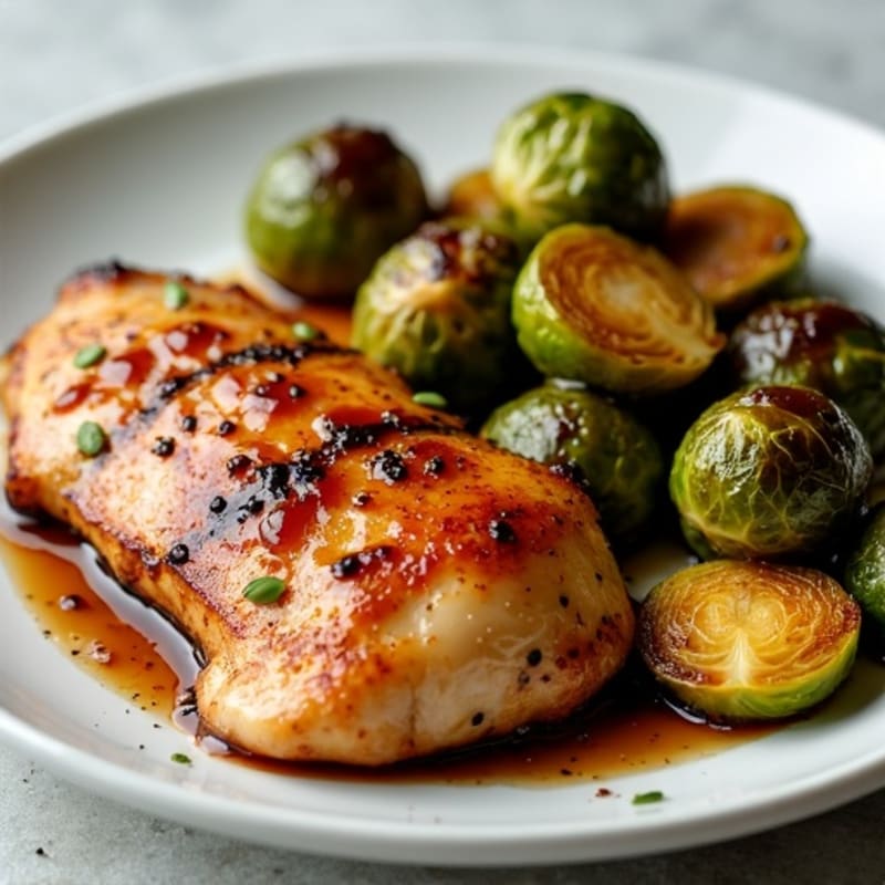 Balsamic Glazed Chicken with Roasted Brussels Sprouts