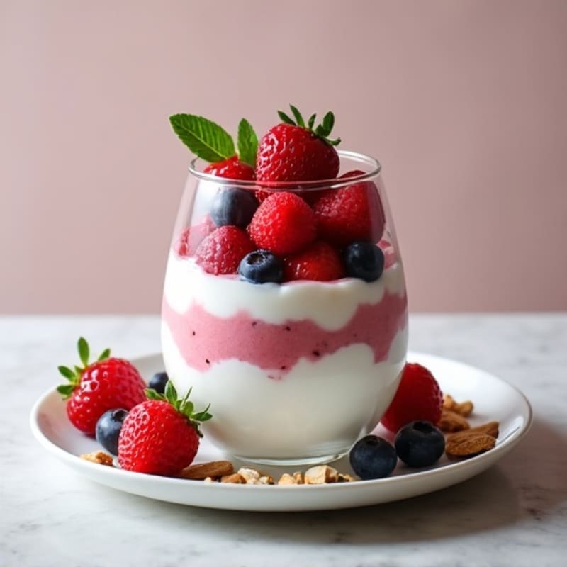 Greek Yogurt Protein Parfait with Mixed Berries