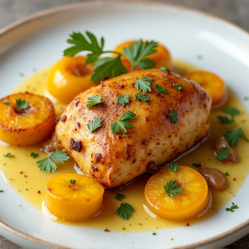 Coconut-Turmeric Braised Chicken with Sweet Plantains