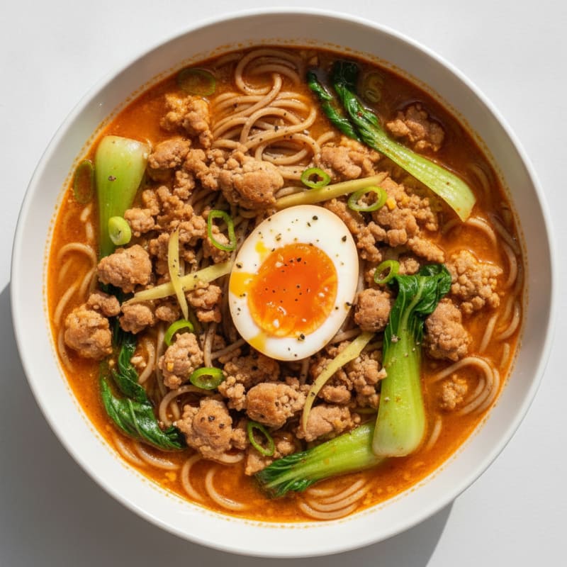 Sriracha Pork Ramen with Jammy Egg