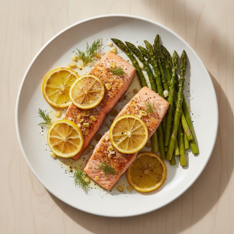 Baked Lemon Herb Salmon with Asparagus