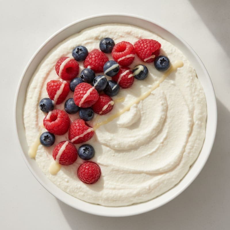 Greek Yogurt Protein Mousse with Mixed Berries