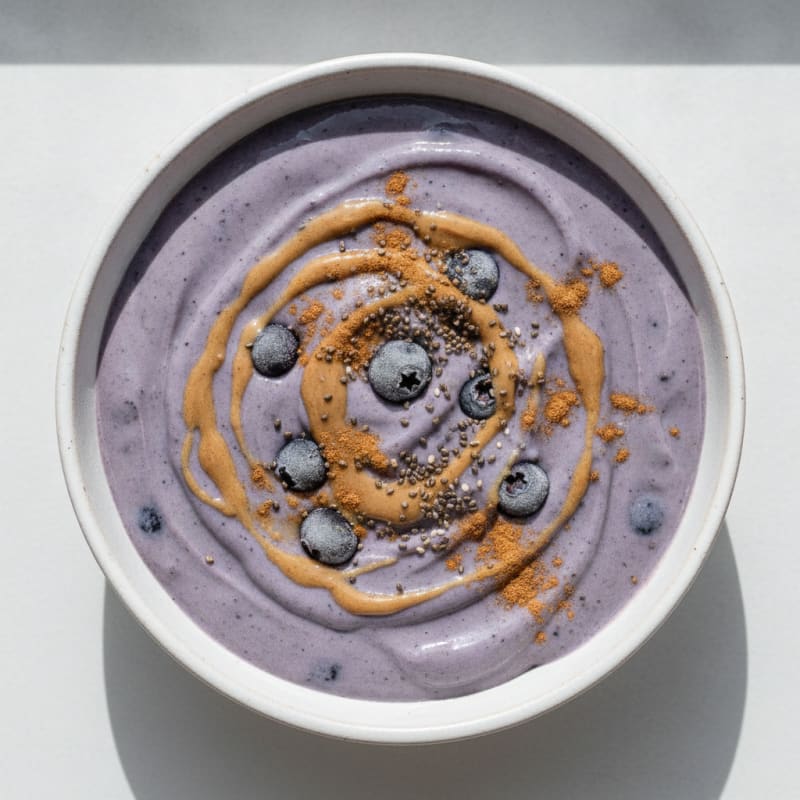 Blueberry Almond Butter Protein Smoothie