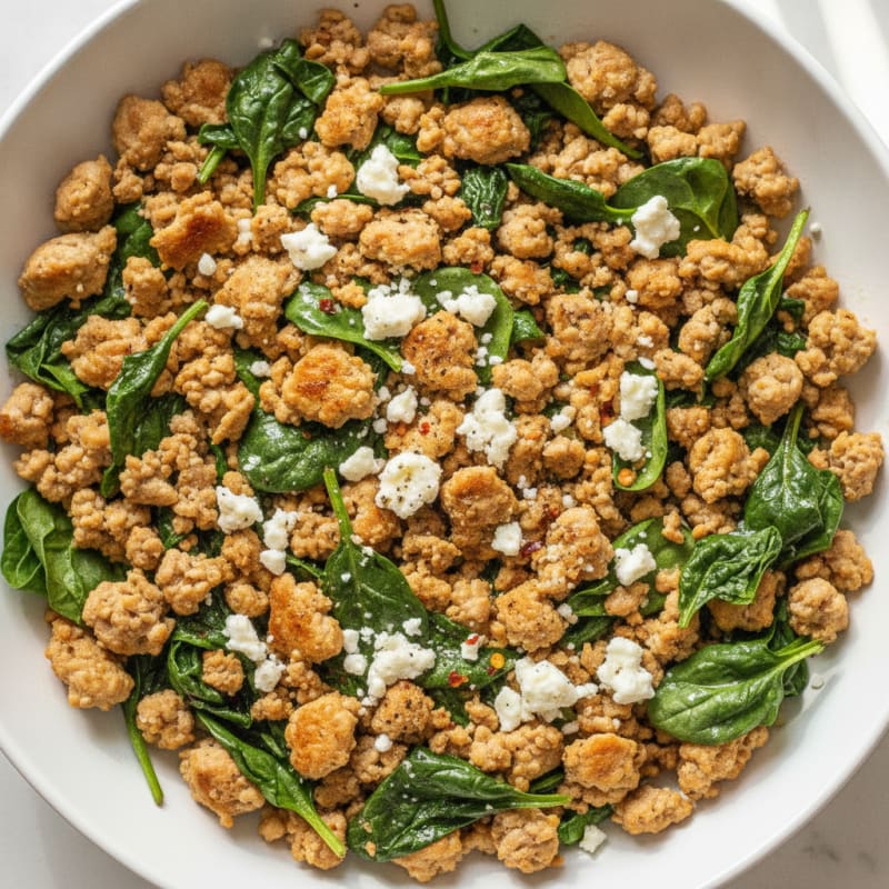 Turkey and Spinach Skillet with Feta