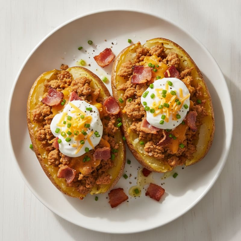 Loaded Baked Potatoes with Bacon and Chives