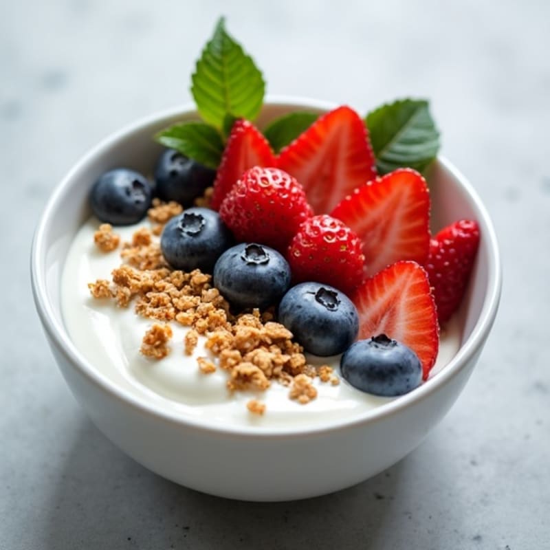 Creamy Greek Yogurt with Fresh Berries and Crunchy Granola