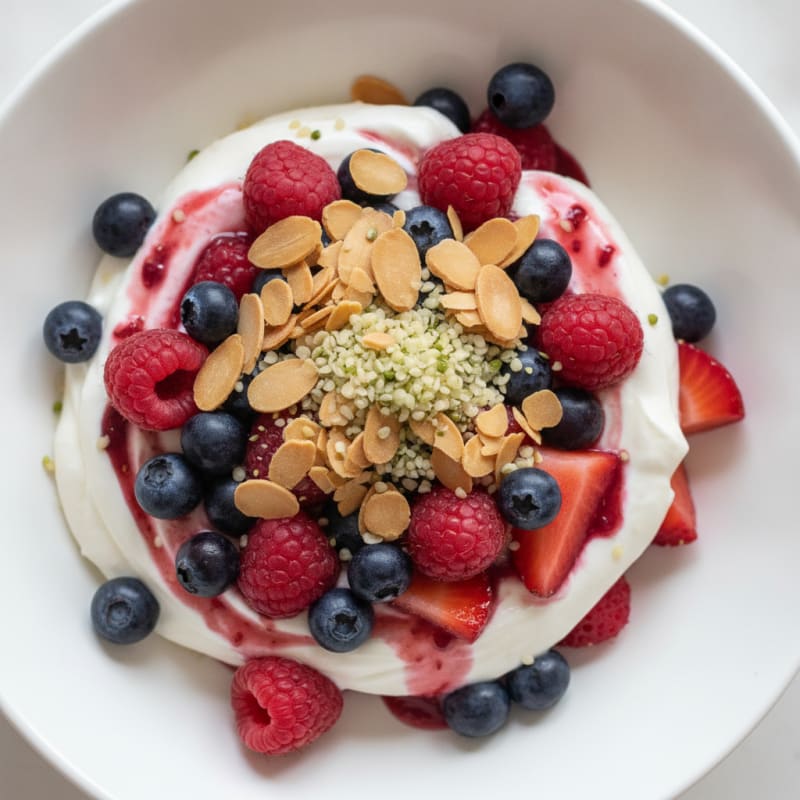Greek Yogurt Protein Parfait with Mixed Berries