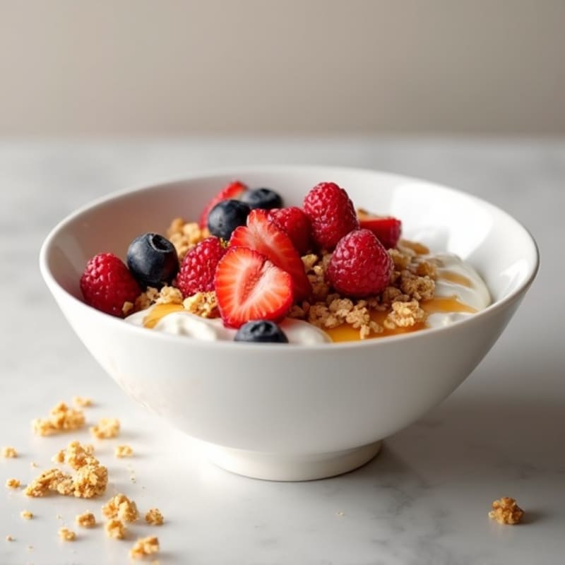 Silky Greek Yogurt Bowl with Mixed Berries and Protein Crunch