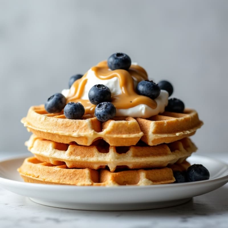 Protein-Packed Peanut Butter Waffle Stack