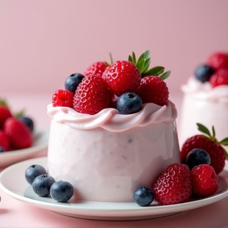 Silky Greek Yogurt Protein Mousse with Mixed Berries