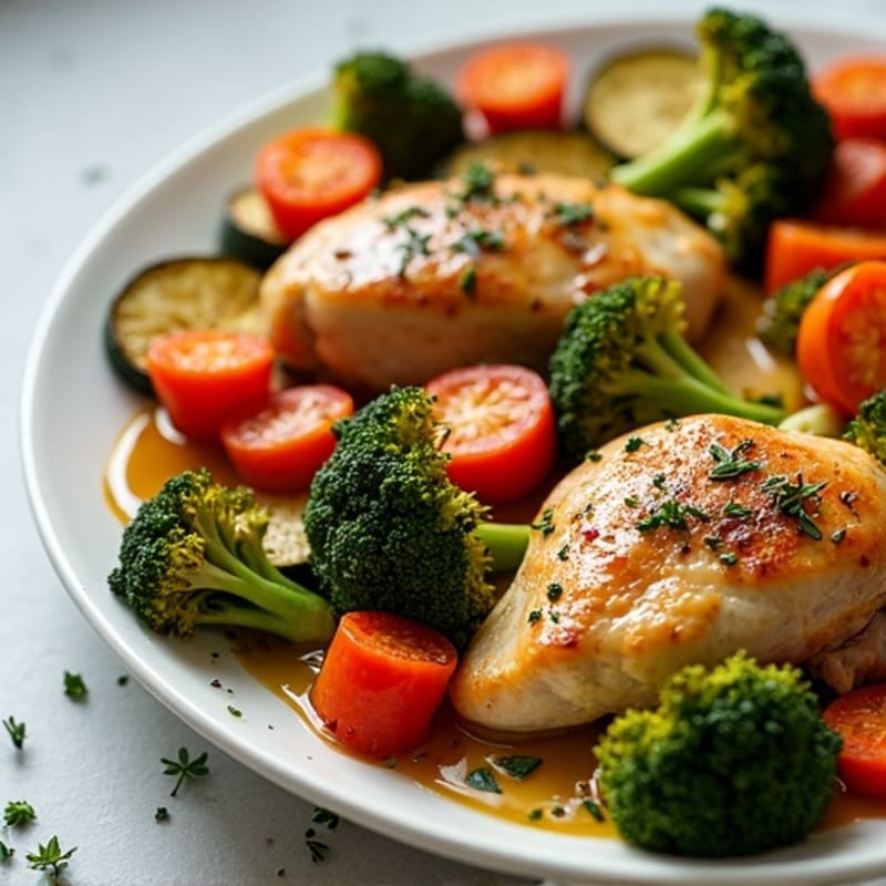 Sheet Pan Garlic Herb Chicken with Crispy Roasted Vegetables