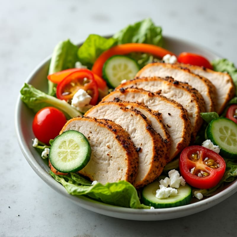 Seared Turkey Breast Salad with Crunchy Vegetables
