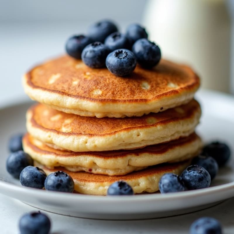 High-Protein Fluffy Blueberry Pancakes