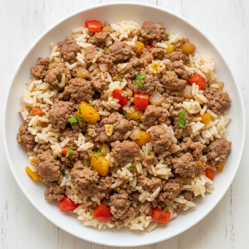 Savory Ground Beef and Rice Skillet