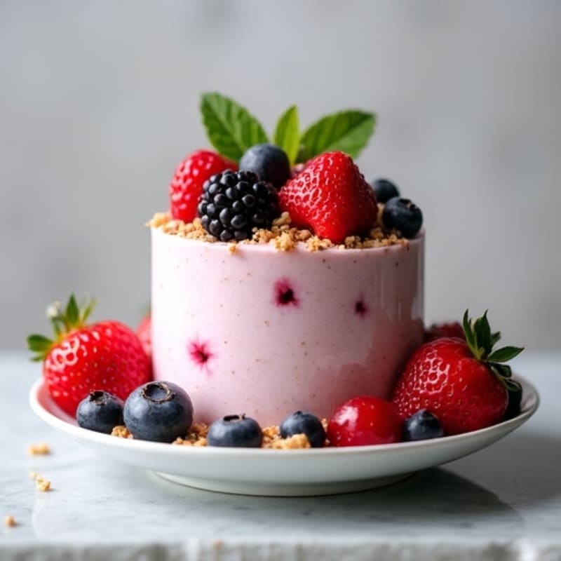 Greek Yogurt Protein Mousse with Mixed Berries