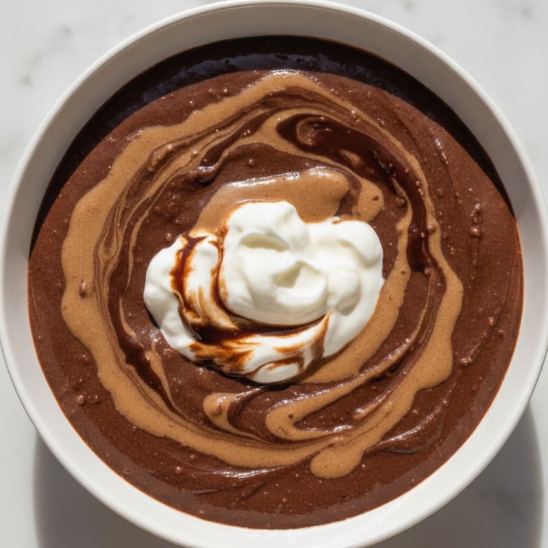 Silky Chocolate Protein Pudding with Almond Butter