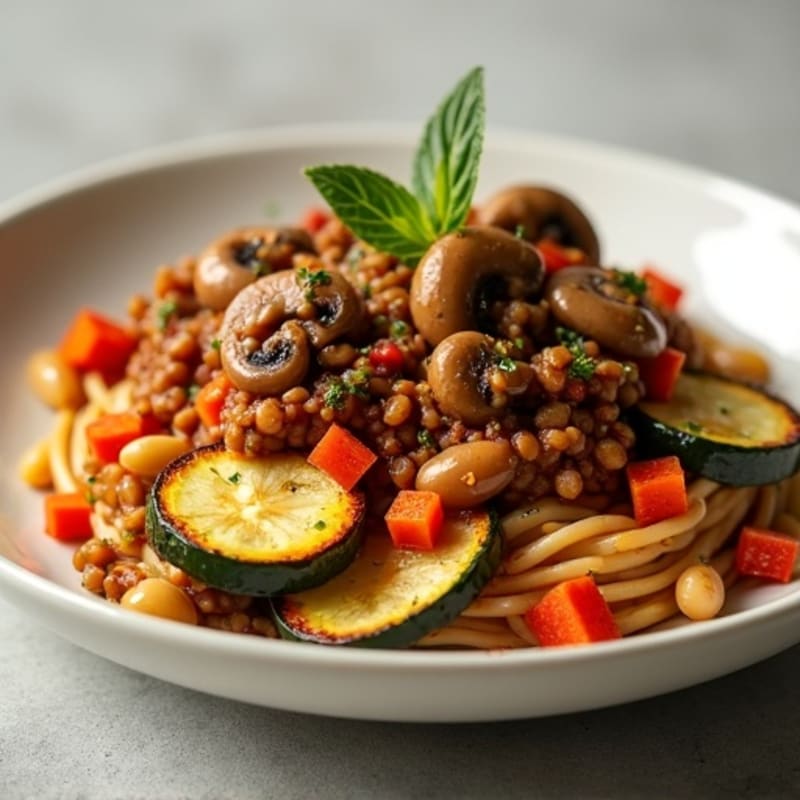 Hearty Mushroom Ragu with Roasted Vegetables