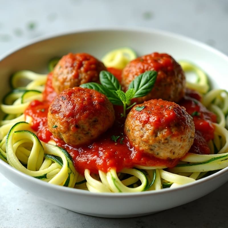 Lean Turkey Meatballs with Zucchini Noodles