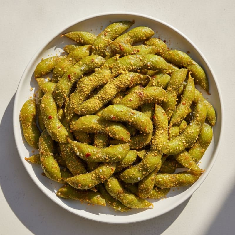 Garlic-Sesame Edamame Pods