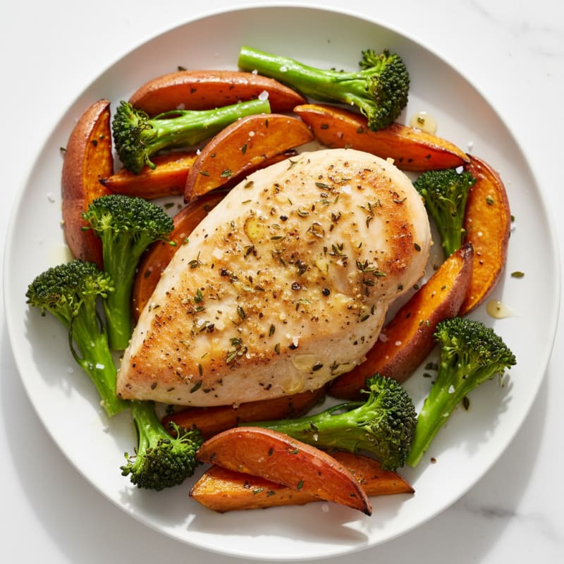 Crispy Herb-Roasted Chicken Breast with Vegetables