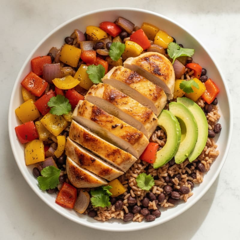 Lemon Herb Baked Chicken and Veggie Bowl