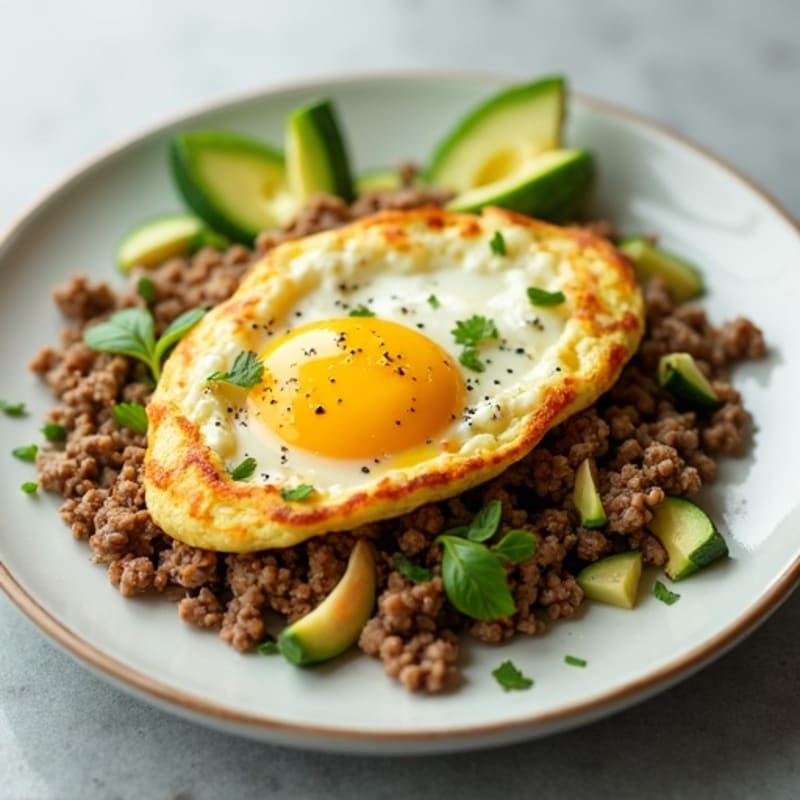 Egg White Scramble with Lean Beef and Zucchini