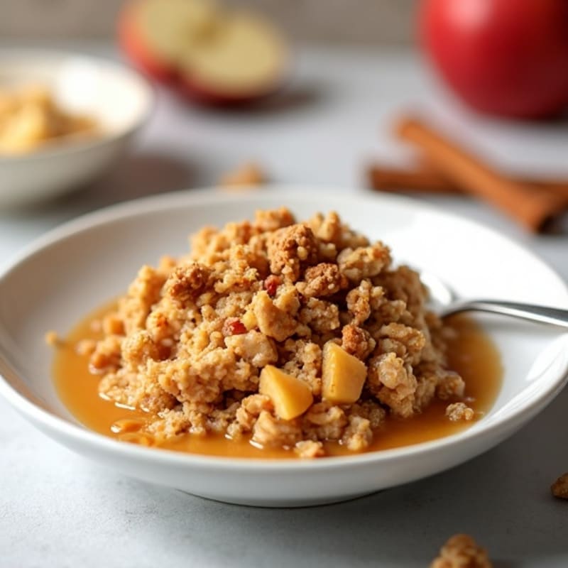 Apple Cinnamon Baked Oatmeal with Crispy Nut Topping