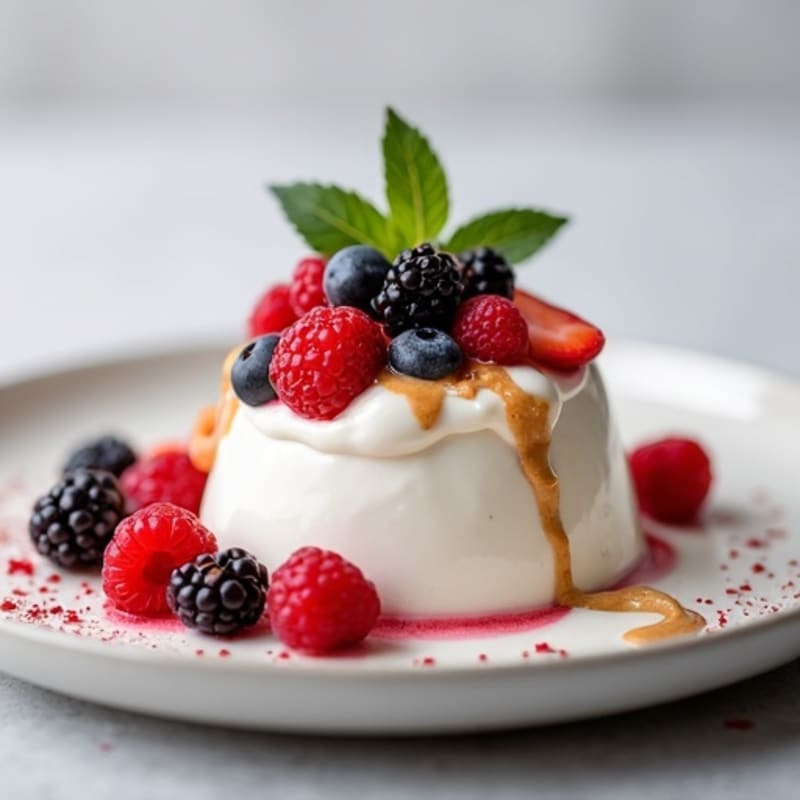 Silky Greek Yogurt Protein Mousse with Mixed Berries