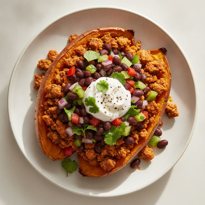 Sweet Potato with Black Bean Salsa