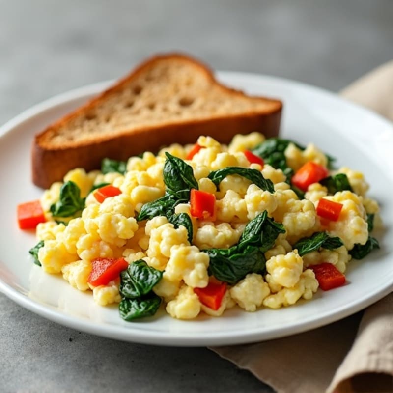 Egg White Scramble with Turkey Breast and Spinach