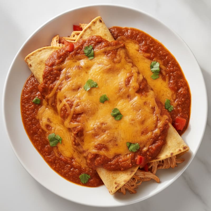 Chicken Enchiladas with Red Chili Sauce