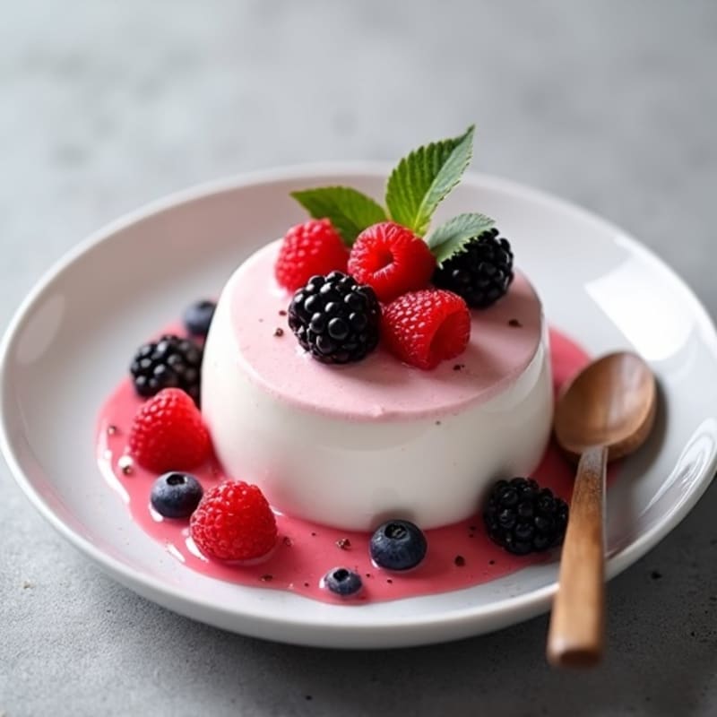 Silky Greek Yogurt Protein Mousse with Mixed Berries