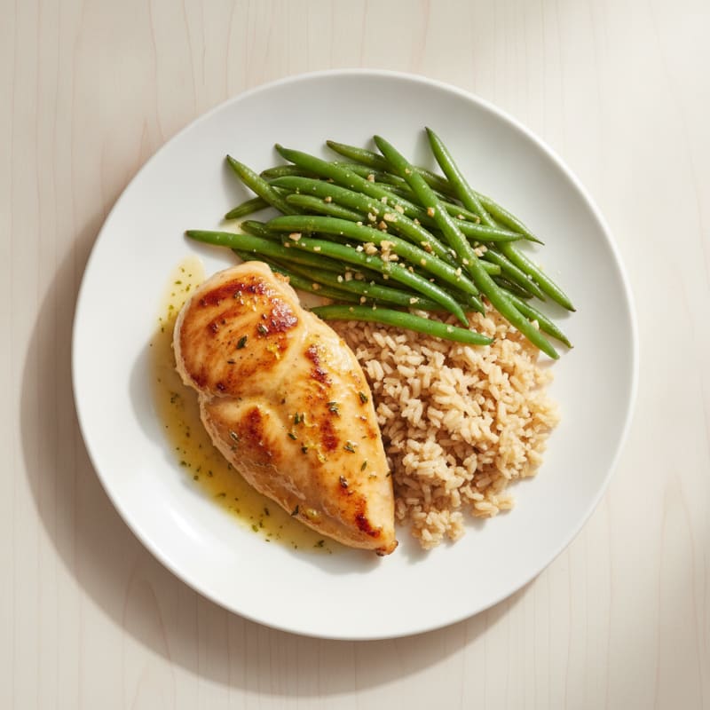 Lemon Herb Chicken with Garlic Green Beans