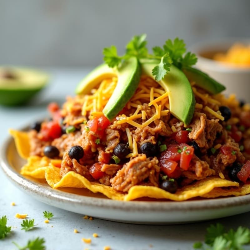 Crispy Baked Pulled Pork Nachos with Fresh Toppings