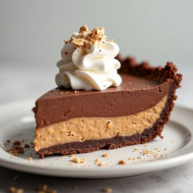 No-Bake Protein Peanut Butter Chocolate Pie