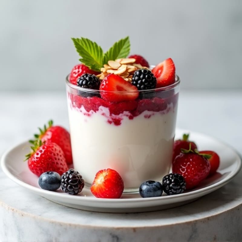 Greek Yogurt Protein Parfait with Mixed Berries
