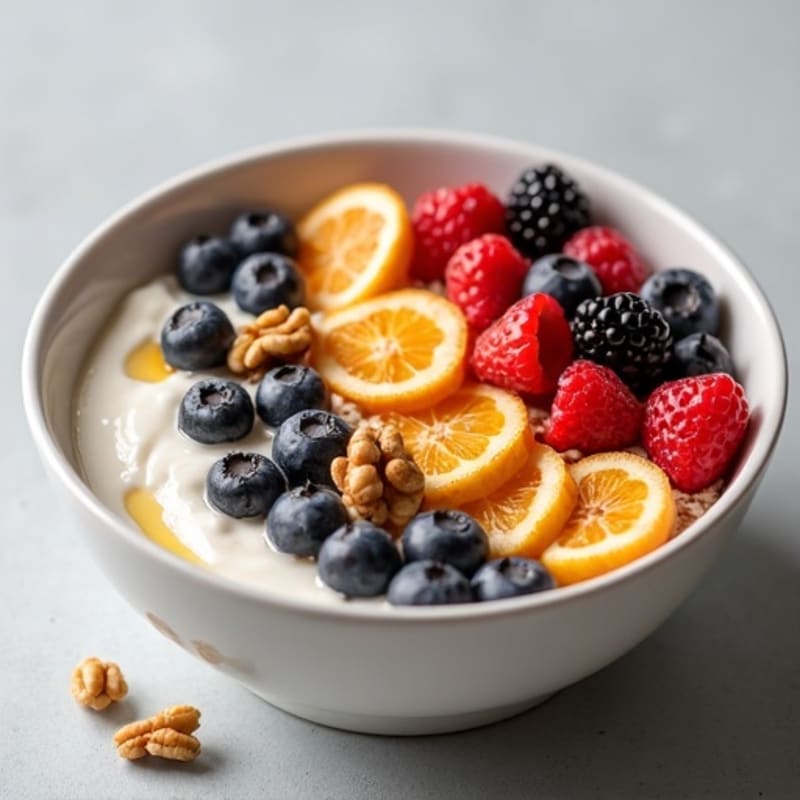 Honey-Vanilla Greek Yogurt Power Bowl with Fresh Berries