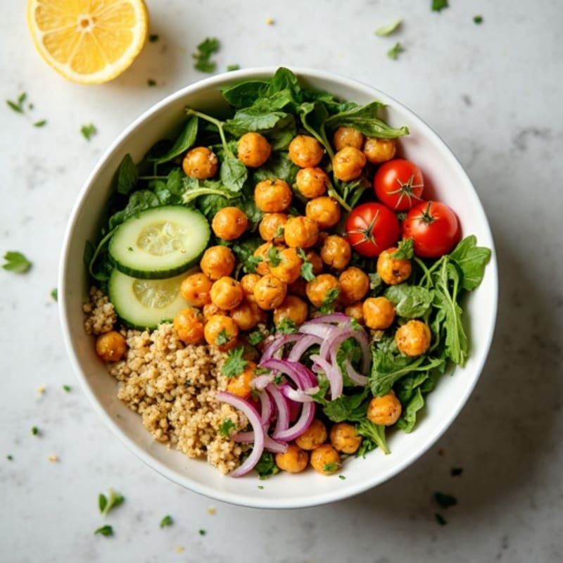Fresh Herb-Roasted Chickpea Bowl with Lemon Tahini Drizzle
