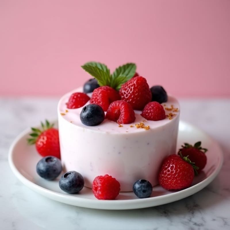 Silky Greek Yogurt Protein Mousse with Mixed Berries