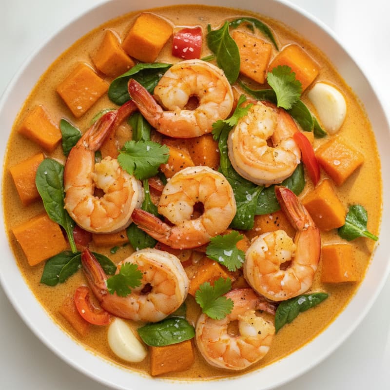 Sweet Potato Shrimp Coconut Curry