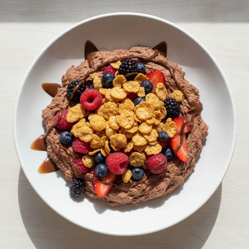 Chocolate Protein Mousse with Mixed Berries